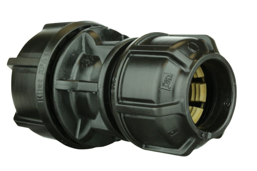 CTS reducing coupler designed to connect CTS HDPE pipes of different diameters using a reliable compression seal.