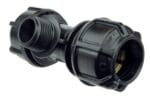 CTS male tee coupler with a male NPT outlet for hybrid threaded‑to‑pipe system layouts.