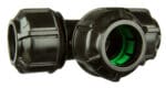 IPS‑OD three‑way compression tee for branching HDPE pipe systems using durable poly‑to‑poly connections.