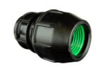 Large bore IPS‑OD compression end cap coupler for sealing or terminating the end of an HDPE pipeline.