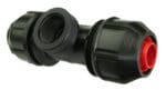 SIDR compression tee used to branch ID‑Series HDPE pipe into three directions with a reliable, high‑pressure connection.